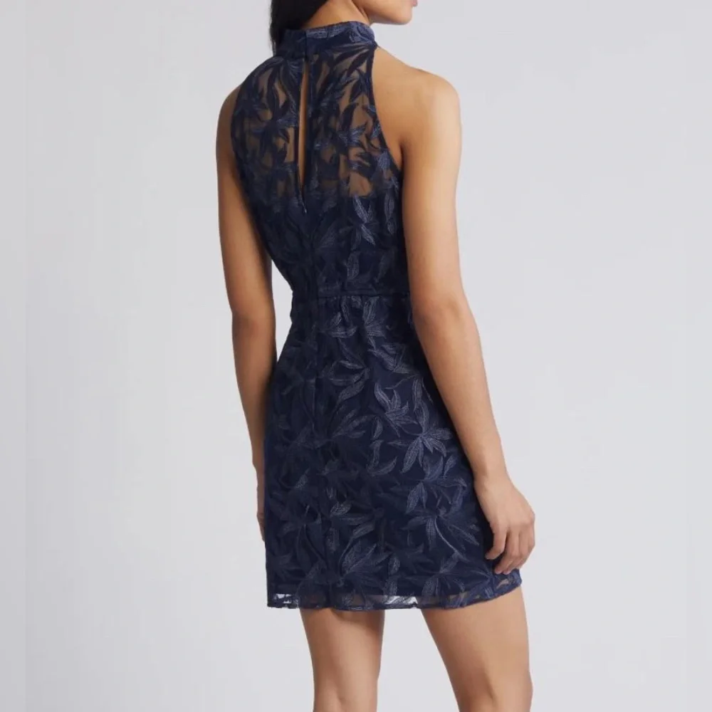 Sam Edelman Leaf Embroidered Sheath Dress
(navy) - Picture 2 of 4